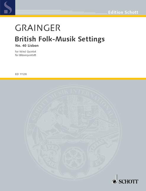 British Folk-Musik Settings, No. 40 Lisbon, wind quintet, score and parts