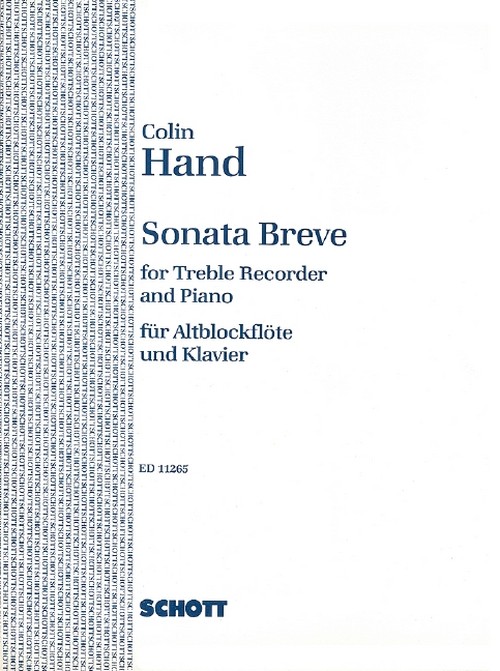 Sonata breve, treble recorder and piano. 9790220109225