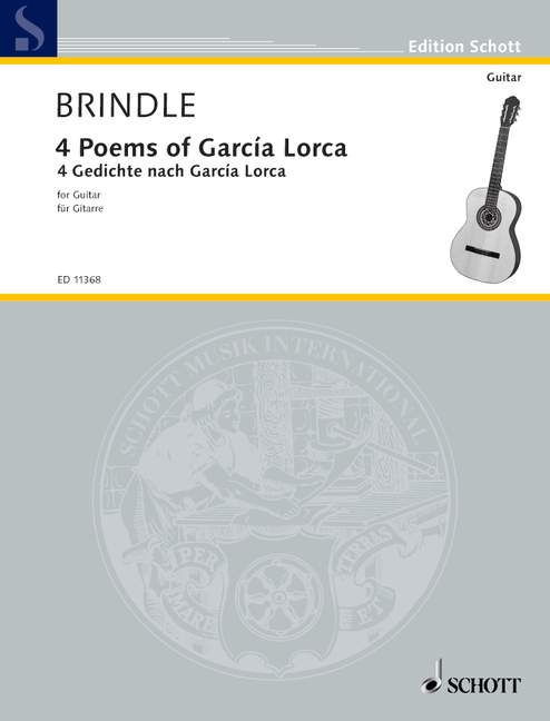 4 Poems of Garcia Lorca, for guitar. 9790220109638 4 Poems of Garcia Lorca, for guitar. 9790220109638