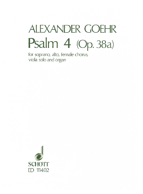 Psalm IV op. 38a, soloists (SA), female choir, viola and organ, score