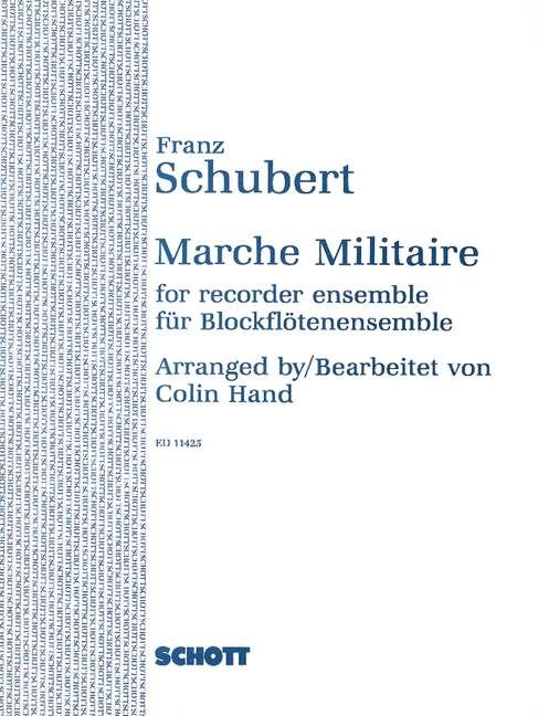 Marche Militaire, 7 recorders (SSAATTB), score and parts. 9790220110092