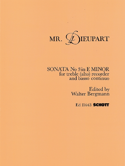 Sonata, No. 3 E minor, treble recorder and piano