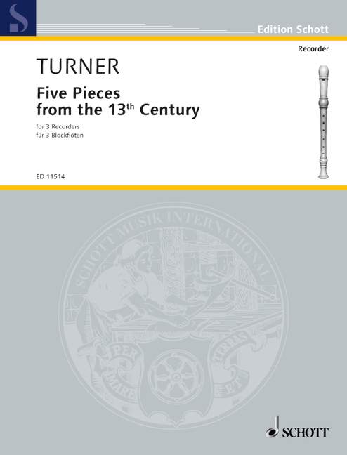 Five Pieces from the 13th Century, 3 recorders (SAT), performance score