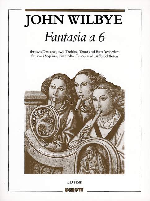 Fantasia à 6, 6 recorder (SSAATB), score and parts. 9790220111495