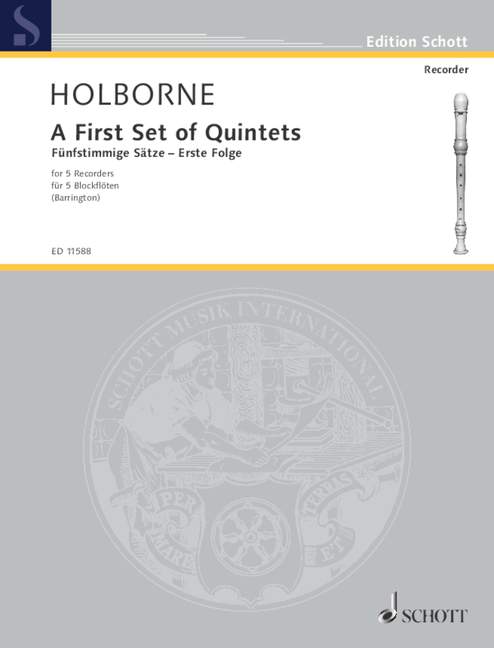 A First Set of Quintets Vol. 1, 5 recorders (SSATB), performance score