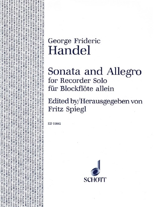 Sonata and Allegro, soprano- or treble recorder. 9790220111716