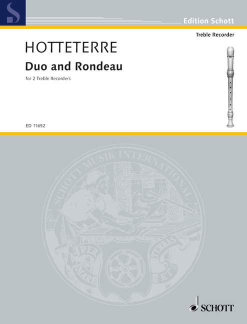 Duo and Rondeau, from Pièces pour la flute traversière et autres instruments (1708), 2 treble recorders, performance score. 9790220111754