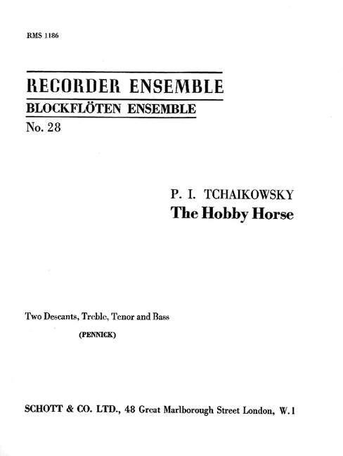 The Hobby Horse op. 39/3, 5 recorders (SSATB), performance score