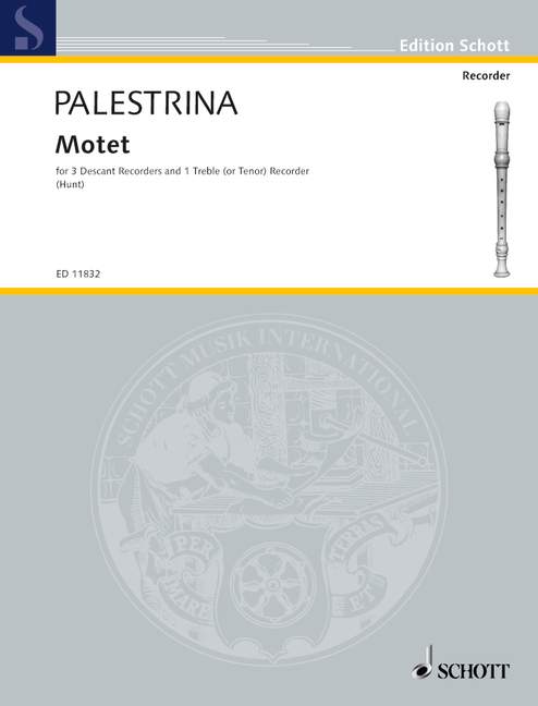 Motet, Princeps gloriosissime, Michael Archangele, 3 soprano- and 1 alto-(tenor-)recorder, performance score