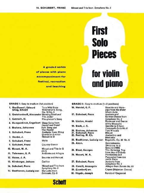 Minuet and Trio, from Symphony No. 5, violin (1. position) and piano
