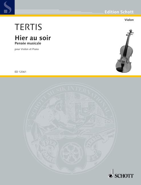 Hier au soir, violin (viola) and piano