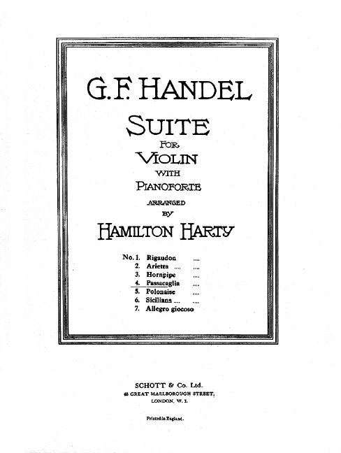 Suite, 4. Passacaglia, violin and piano