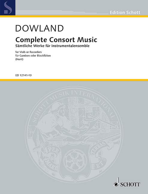 Complete Consort Music, for Viols or Recorders, 5 strings or 5 recorders (SATTB) and basso continuo (lute, Noten and Tabulatur; harpsichord, organ), score. 9790220123573