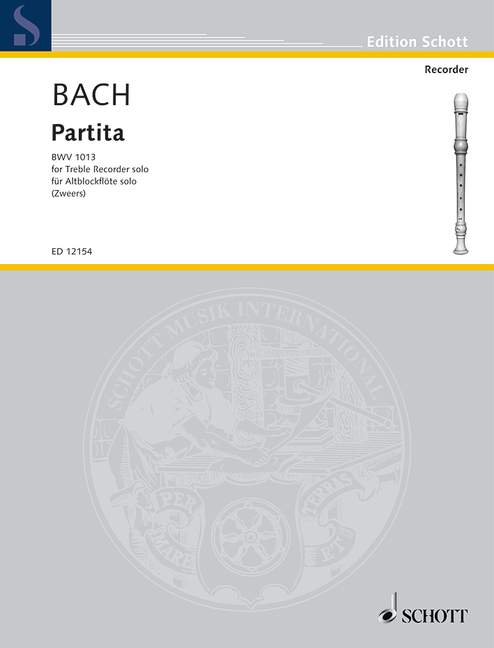 Partita BWV 1013, treble recorder. 9790220113833