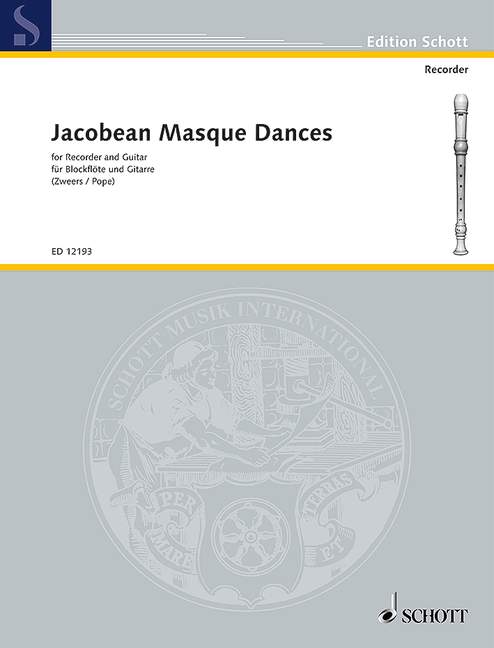 Jacobean Masque Dances, treble recorder and guitar. 9790220114007