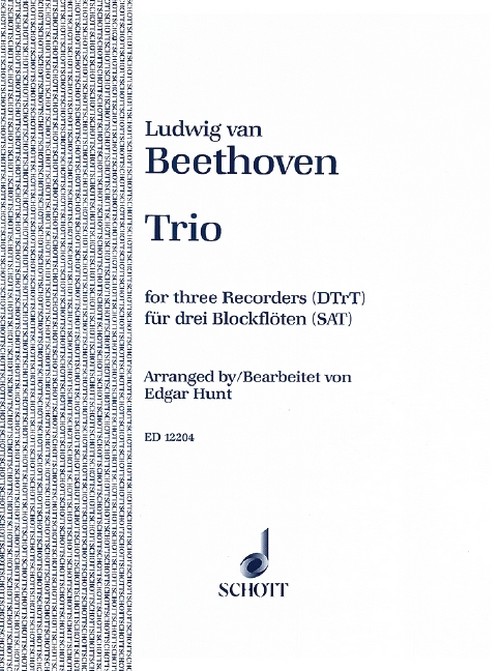 Trio op. 87, Original: C Major for 2 Oboes, English Horn, 3 recorders (SAT), performance score. 9790220114076