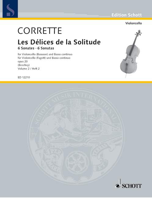 Les Délices de la Solitude op. 20 Vol. 2, 6 Sonatas, cello (bassoon) and basso continuo. 9790220114113