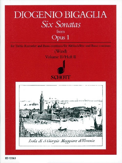 Six Sonatas op. 1 Vol. 2, treble recorder and basso continuo