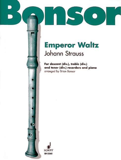 Emperor Waltz op. 437, 3 recorders (SAT) and piano, score and parts. 9790220114533