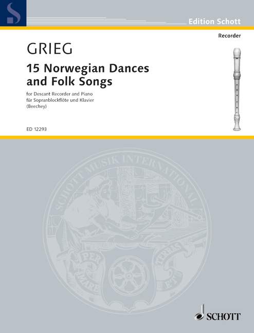 15 Norwegian Dances and Folk Songs, descant recorder and piano