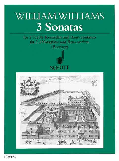 3 Sonatas, 2 treble recorders and piano, score and parts. 9790220115004