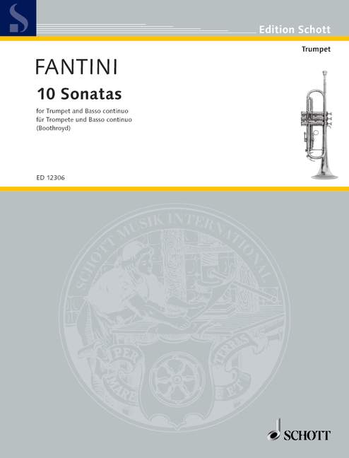 Ten Sonatas, trumpet (in Bb or in C) and basso continuo. 9790220115011