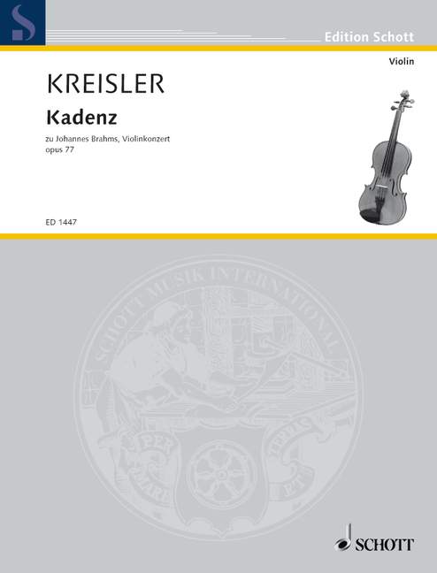 Kadenz, for violin concerto, op. 77 by Johannes Brahms, violin