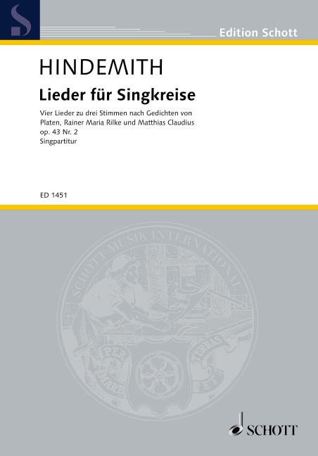 Lieder für Singkreise op. 43/2, mixed choir (SABar), choral score