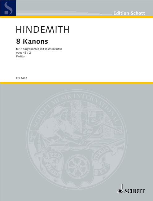 8 Canons op. 45/2, Sing- und Spielmusik für Liebhaber und Musikfreunde, Choir (MezMez) with Instruments (Strings), score