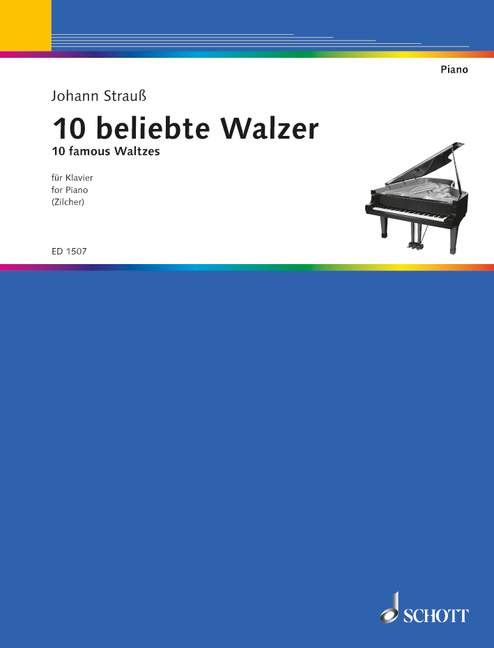 10 famous Waltzes, easy material, piano. 9790001033541