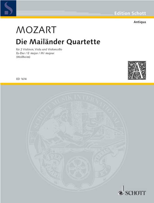 Die Mailänder Quartette KV Anh. 213, No. 4 Eb major, string quartet, set of parts. 9790001138291