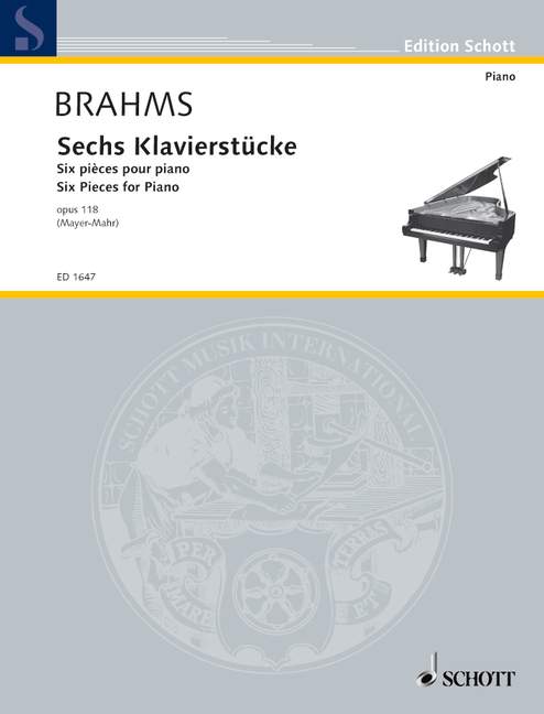 Six Pieces for Piano op. 118, piano. 9790001034319