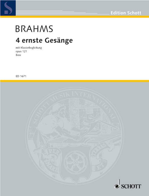 4 ernste Gesänge op. 121, voice (bass) and piano