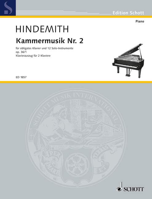 Chamber music No. 2 op. 36/1, obligatory Piano and 12 Solo Instruments, piano reduction for 2 pianos