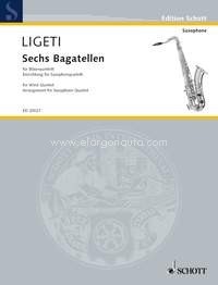 Six Bagatelles, from Musica ricercata for wind quintet, saxophone quartet (SATBar), score and parts