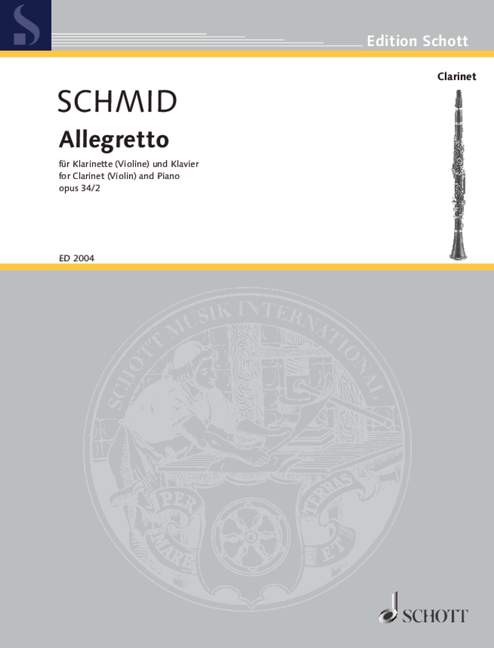 5 Tongedichte op. 34, No. 2 Allegretto, clarinet (violin) and piano