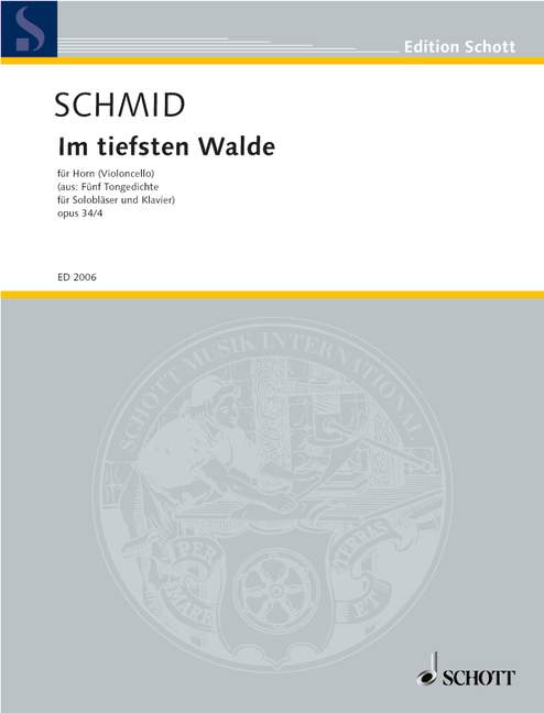 Im tiefsten Walde op.34/4, horn in F or cello and piano, solo part