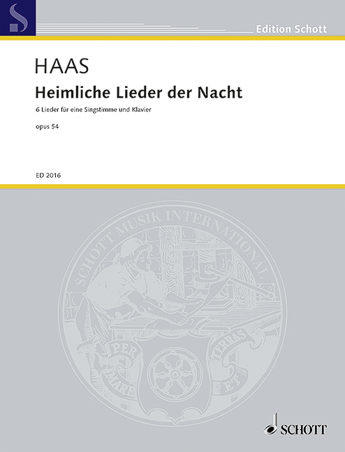 Heimliche Lieder der Nacht op. 54, medium voice and piano. 9790001140423