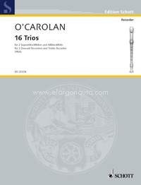 16 Trios, 2 soprano- and 1 treble recorder, performance score