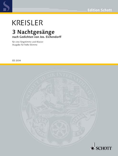 3 Nachtgesänge, voice and piano. 9790001145909 3 Nachtgesänge, voice and piano. 9790001145909