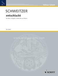 Entschlackt (Piece in Two Parts), oboe, trumpet (in Bb and C), cello and piano, score  (also performance score). 9790001152198