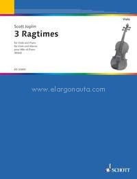 Three Ragtimes, viola and piano. 9790001153782