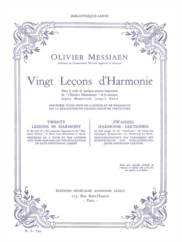 Vingt Leçons d'Harmonie = Twenty Lessons in Harmony