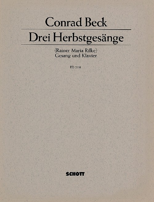 3 Herbstgesänge, voice and piano (organ). 9790001035583