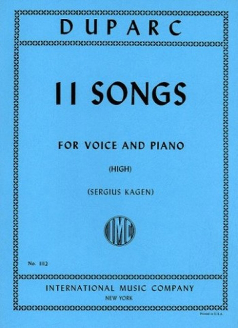 Eleven Songs, for High Voice and Piano. 9790220408830