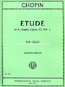 Etude A flat major op.25/1, for cello. 9790220409127