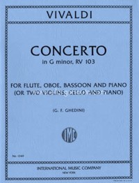 Concerto G Minor RV 103, for Flute, Oboe, Bassoon and Piano or 2 Violins, Cello and Piano. 9790220409875