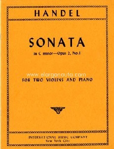 Sonata C Minor op.2/1, for 2 violins and piano