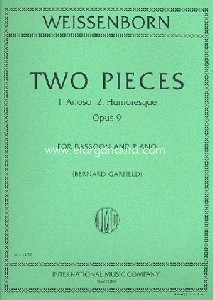 Two Pieces Op.9, for Bassoon and Piano. 9790220411342