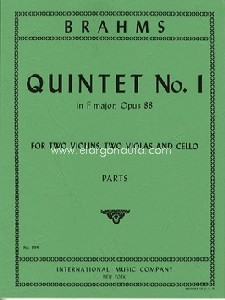 String Quintet No.1 F Major Op.88, for 2 Violins, 2 Violas and Cello. 9790220411960